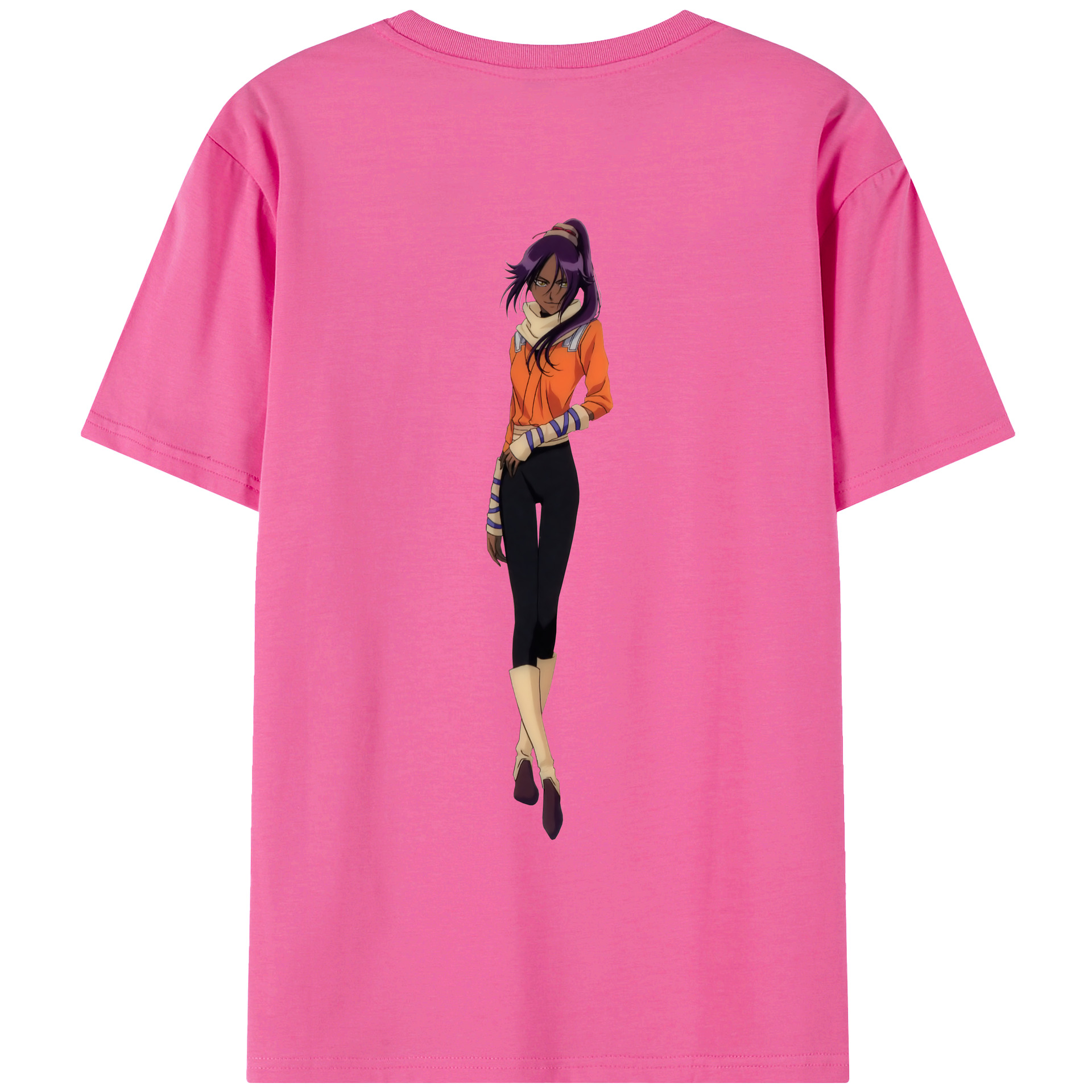 （画像用） ブリーチ 四楓院 夜一（しほういん よるいち） BLEACH Shihouin Yoruichi レディース半袖Tシャツ(バックプリント)